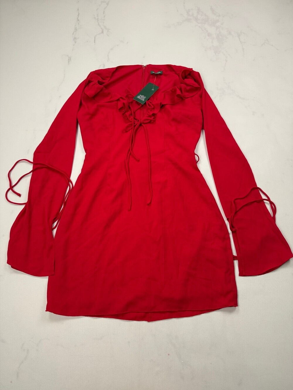 Wild Fable Ruffle Mini Dress Red Modern Romantic - Womens XS